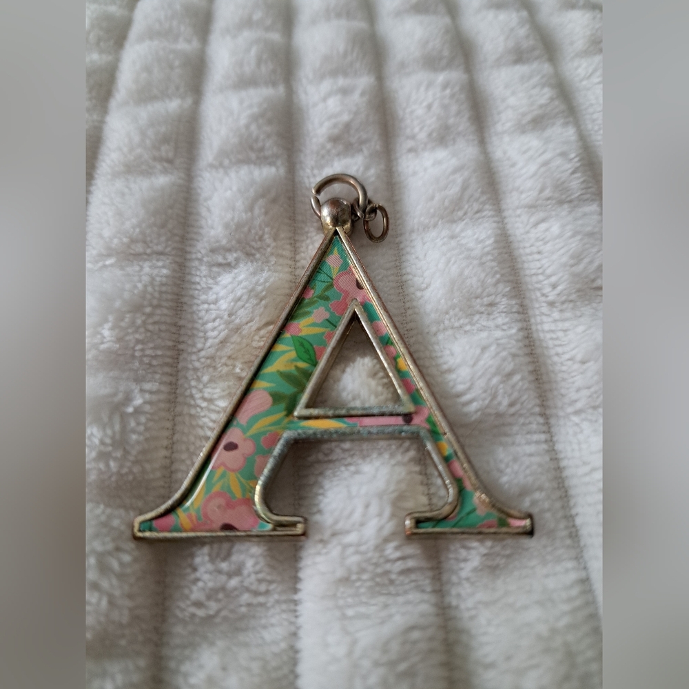 Floral Initial 'A' Pendant